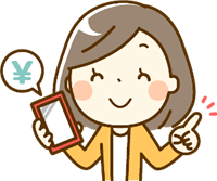 スマホを持った女性のイラスト