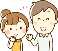 話をする夫婦のイラスト